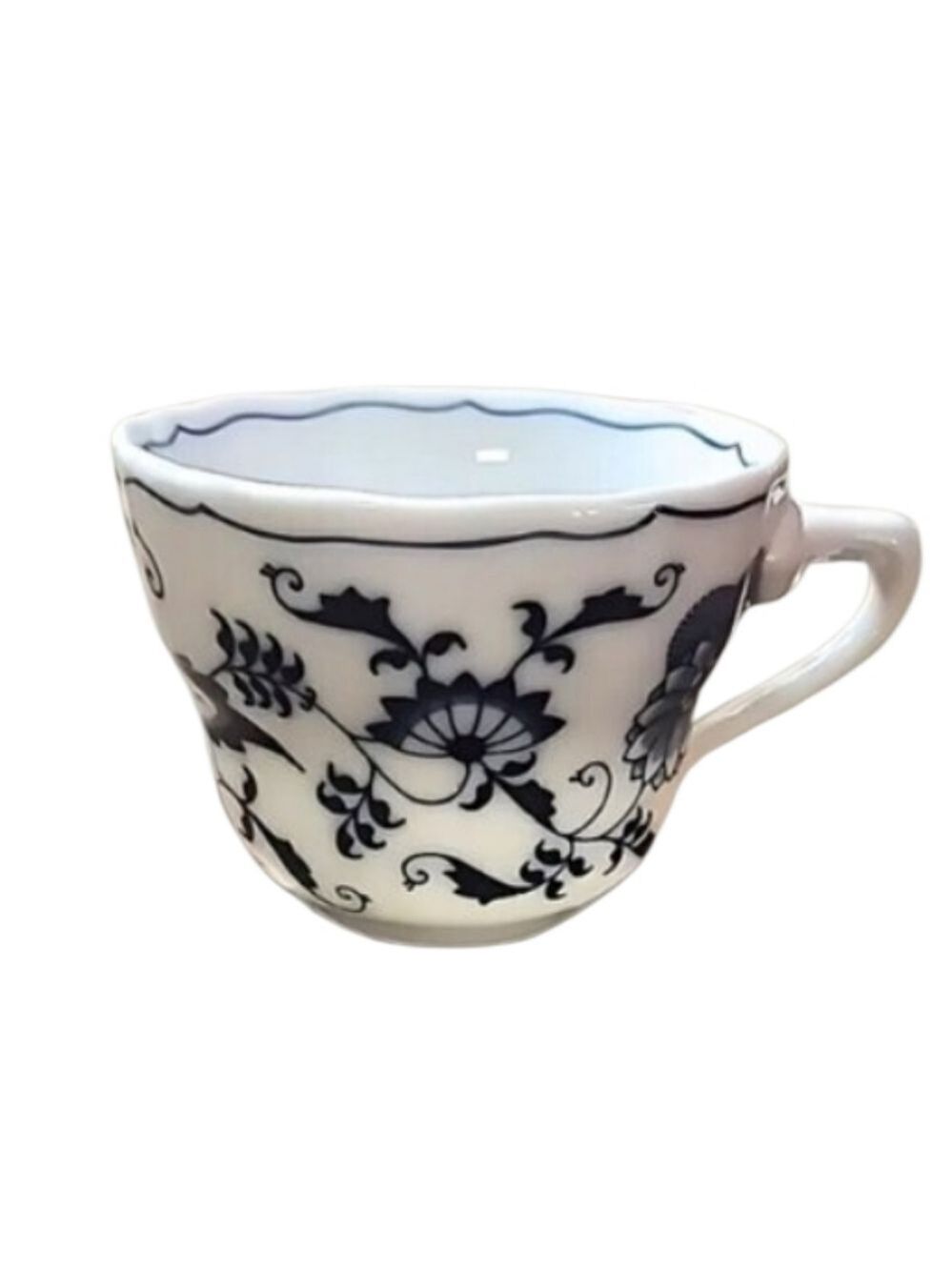 Vintage Blue Danube Coffee Tea Cup Flared Scalloped Rim Porcelain Blue & White